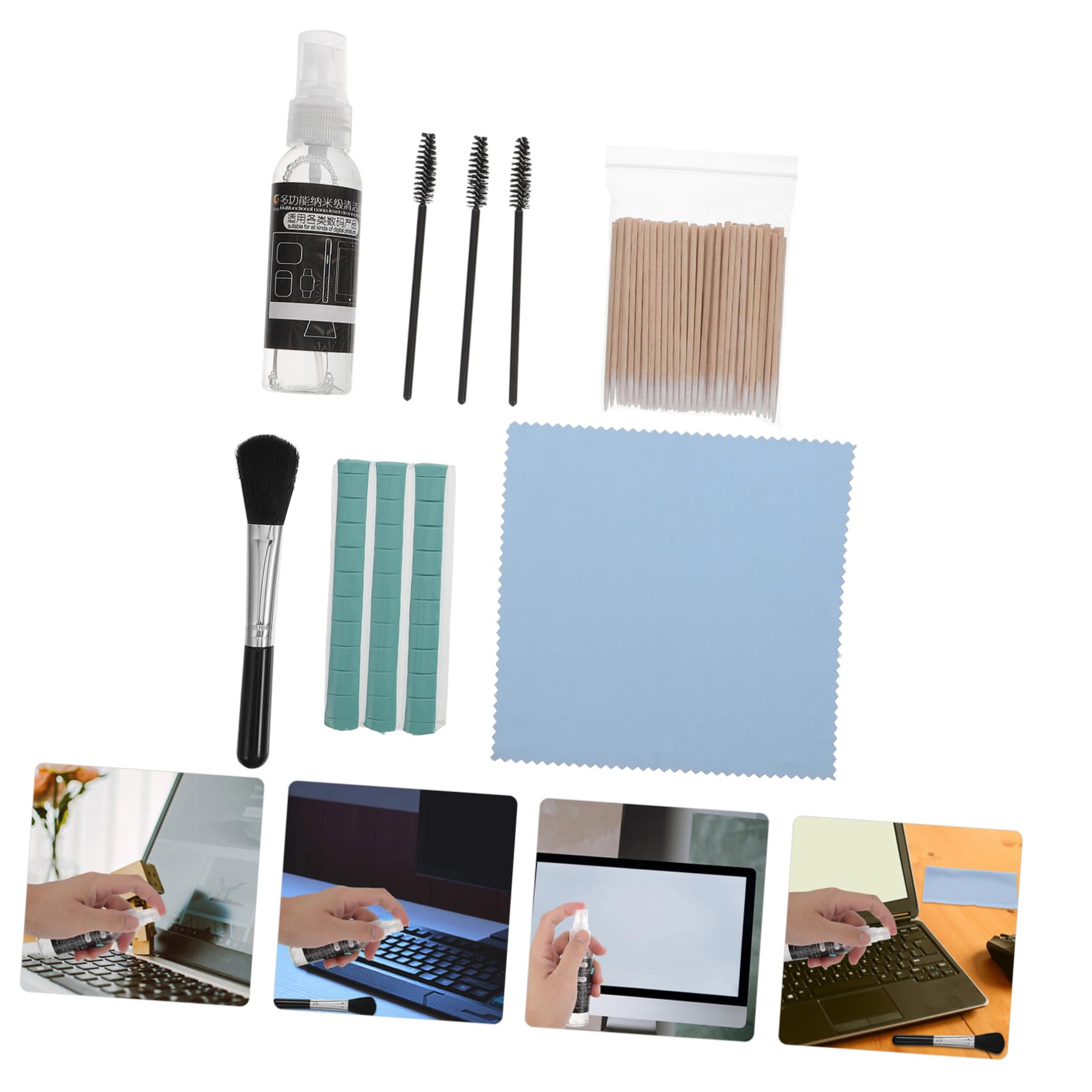 DOITOOL Kit De Limpieza De Auriculares Y Teclado para Dispositivos Electrónicos Incluye 2 Juegos De Cepillos De Limpieza.