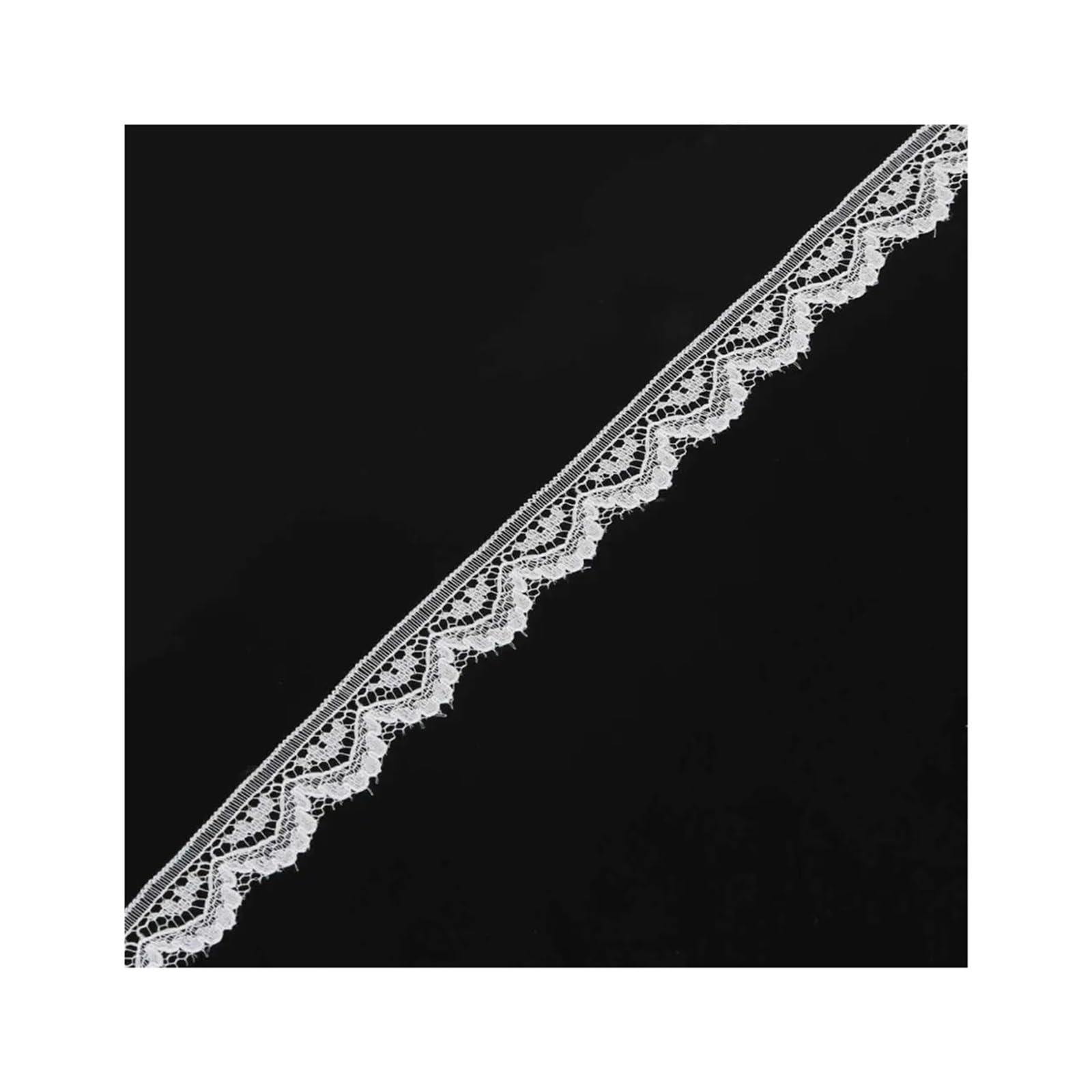 1 pieza / 100,0 m cinta de encaje tela Para Hogar | Adornos Bordados Artesanía Decoración Boda Encaje Cinta Envoltura Blanco y Negro(White)