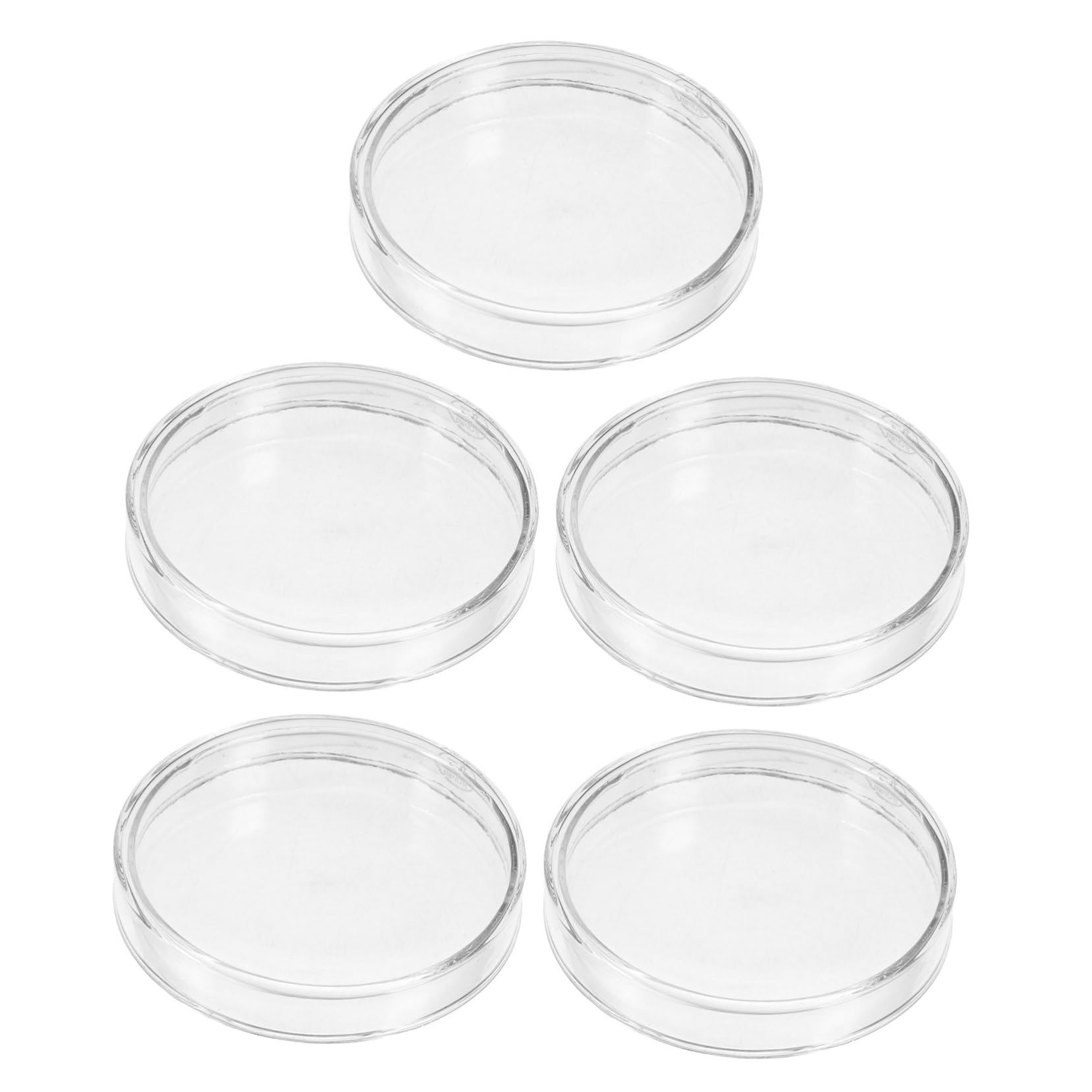 5 Stück Teiliges Petri-schalen Dickem Borosilikatglas Wiederverwendbar Transparent Hitzebeständig für Zellkultur Pilzzucht Mikrobiologie und Gewebestudien im Labor
