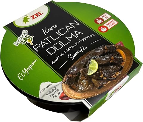 ZEL Kuru Patlıcan Dolması Zeytinyağlı Sumaklı 200 gr Hazır Yemek