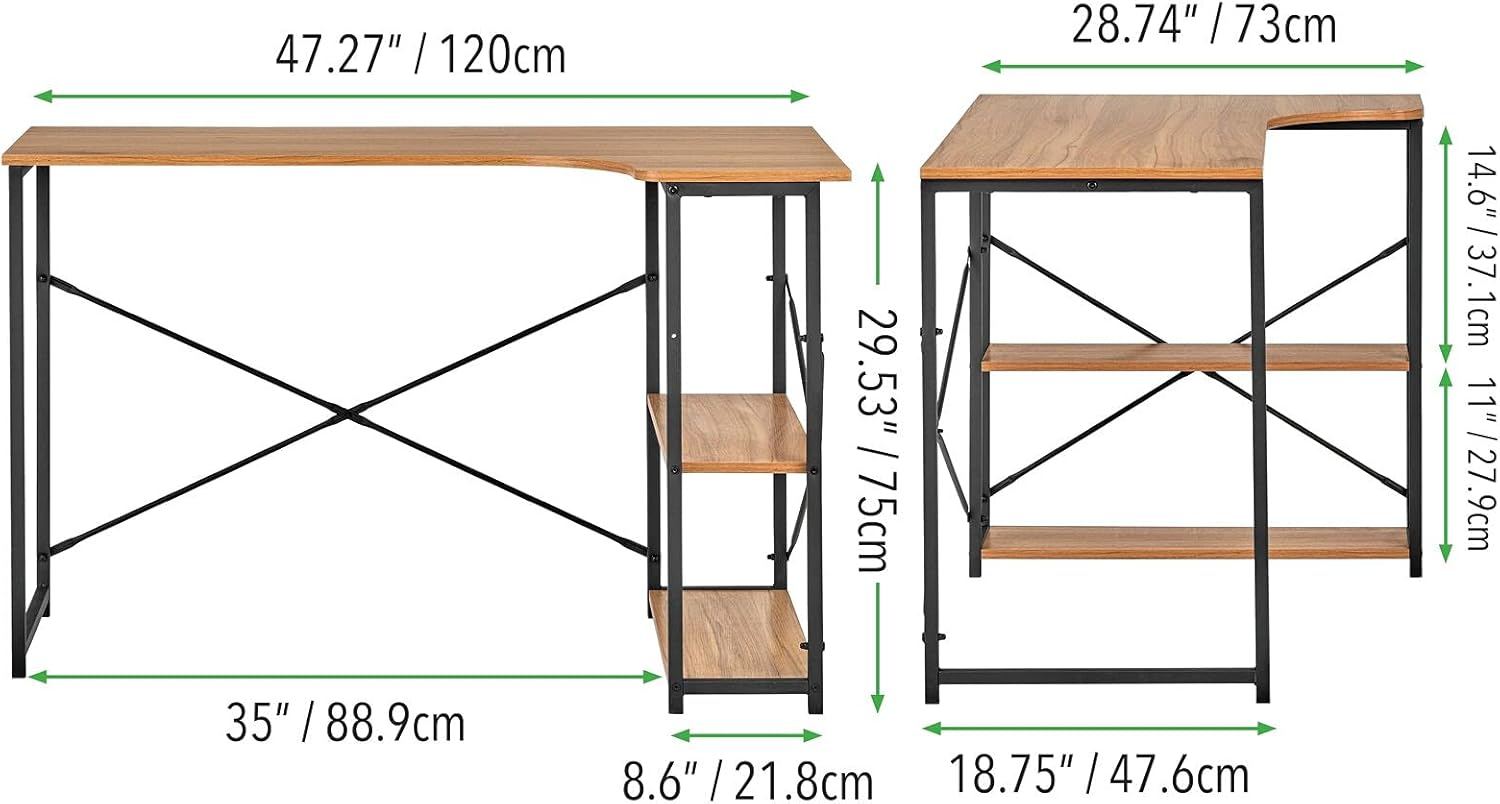 Assembled mDesign L-Shape Desk from an angle