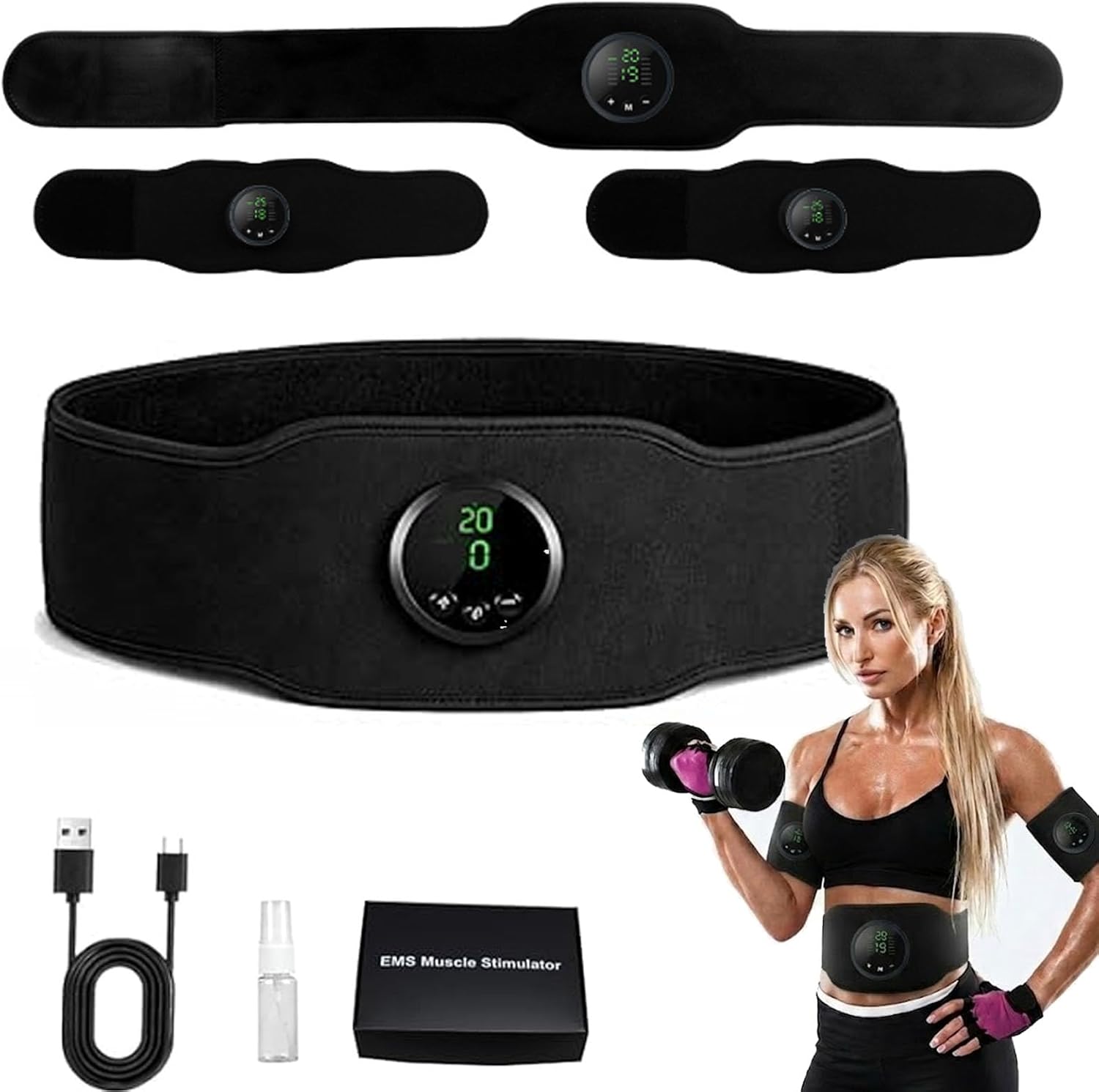 Next Generation Ultra Muscle Stimulator, Muscle Fitness AB Belt, 12 Modes & 19 Intensity, Firming & Strengthening Workout Equipment for Abs, Arms, for Fitness Enthusiasts