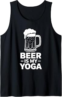 Funny Beer is My Yoga Novelty Graphic Tank Top