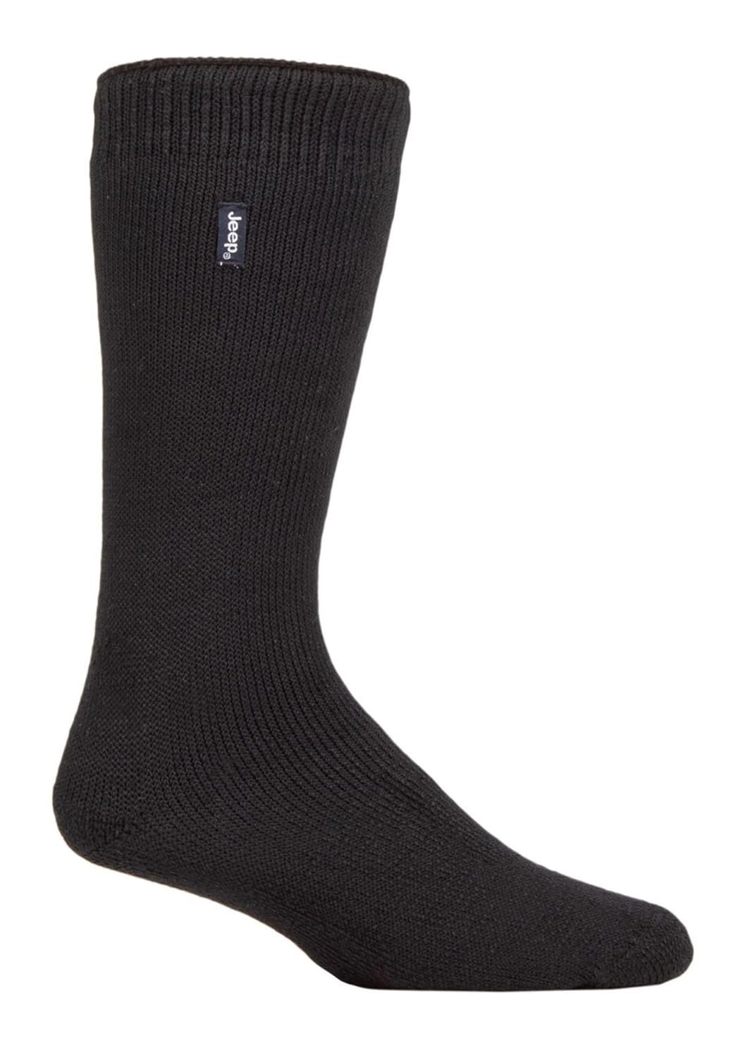 Jeep Men's Black Thermal Boot Socks For Winter Warm Heavy Duty Socks | Ideal For Hiking (Uk, Numeric, 6, 11, Regular, Regular, )