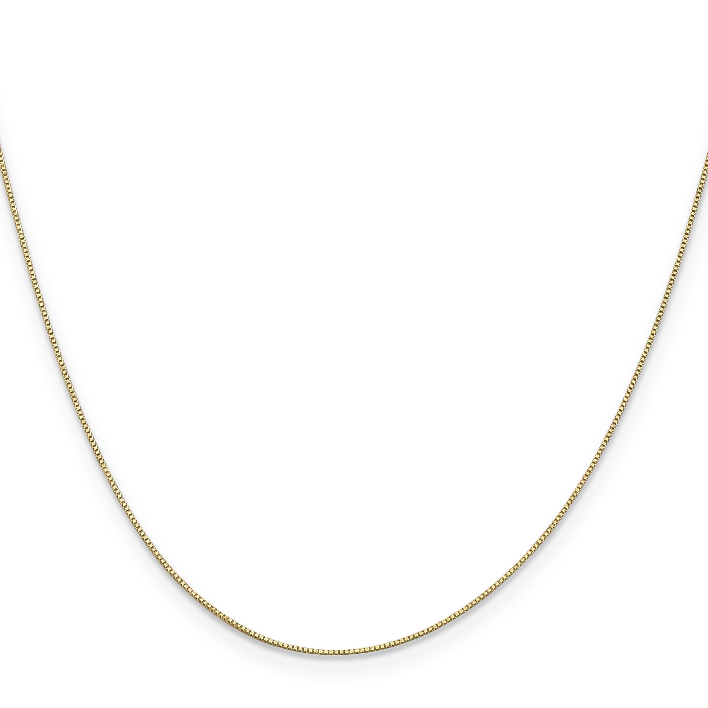 IceCarats 14K Solid Yellow Gold 0.5mm Box Link Chain Necklace