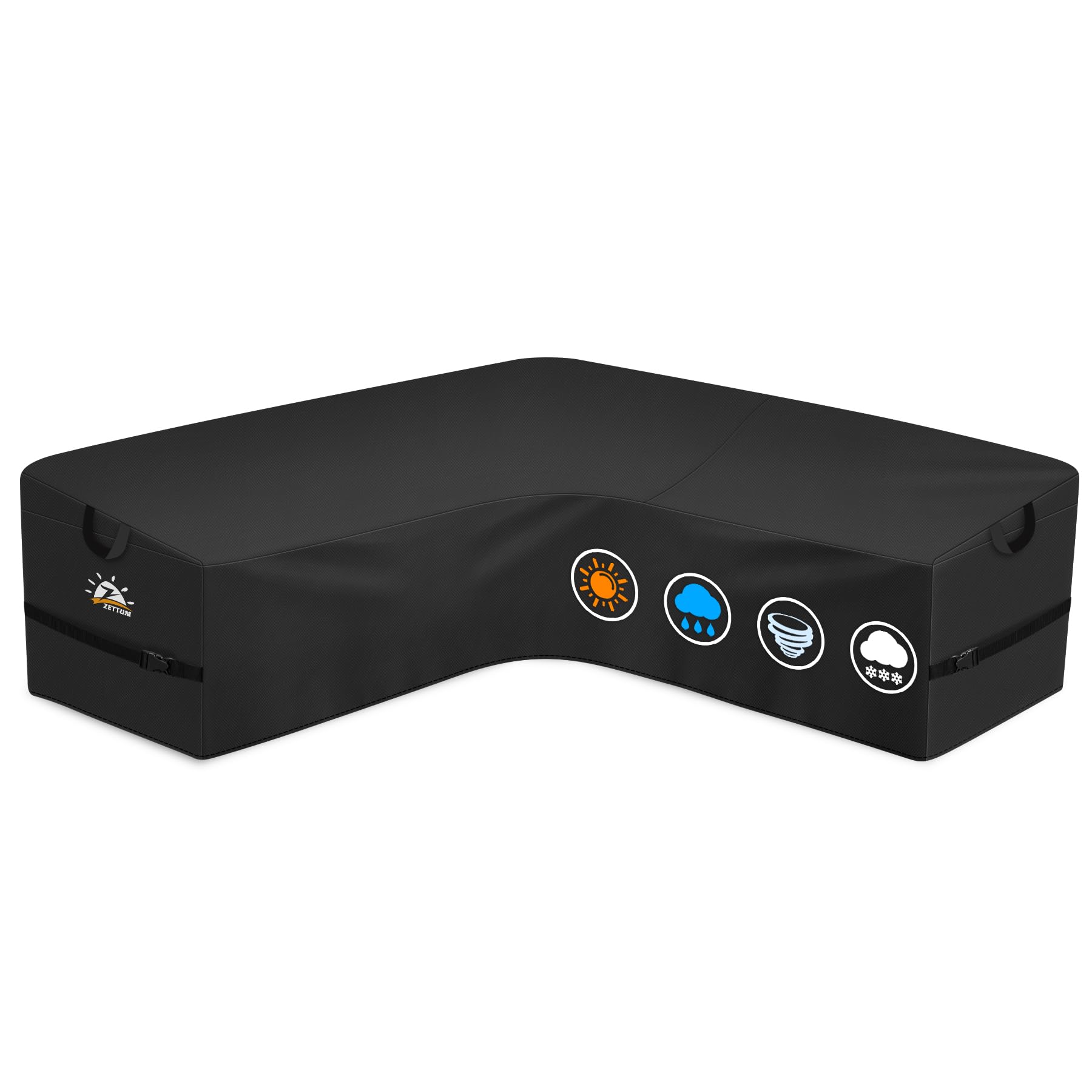 Zettum Outdoor V-Shaped Sectional Cover - 600D Patio Sectional Sofa Cover, Waterproof & Heavy Duty Patio Furniture Covers for Outdoor Sectional Sofa