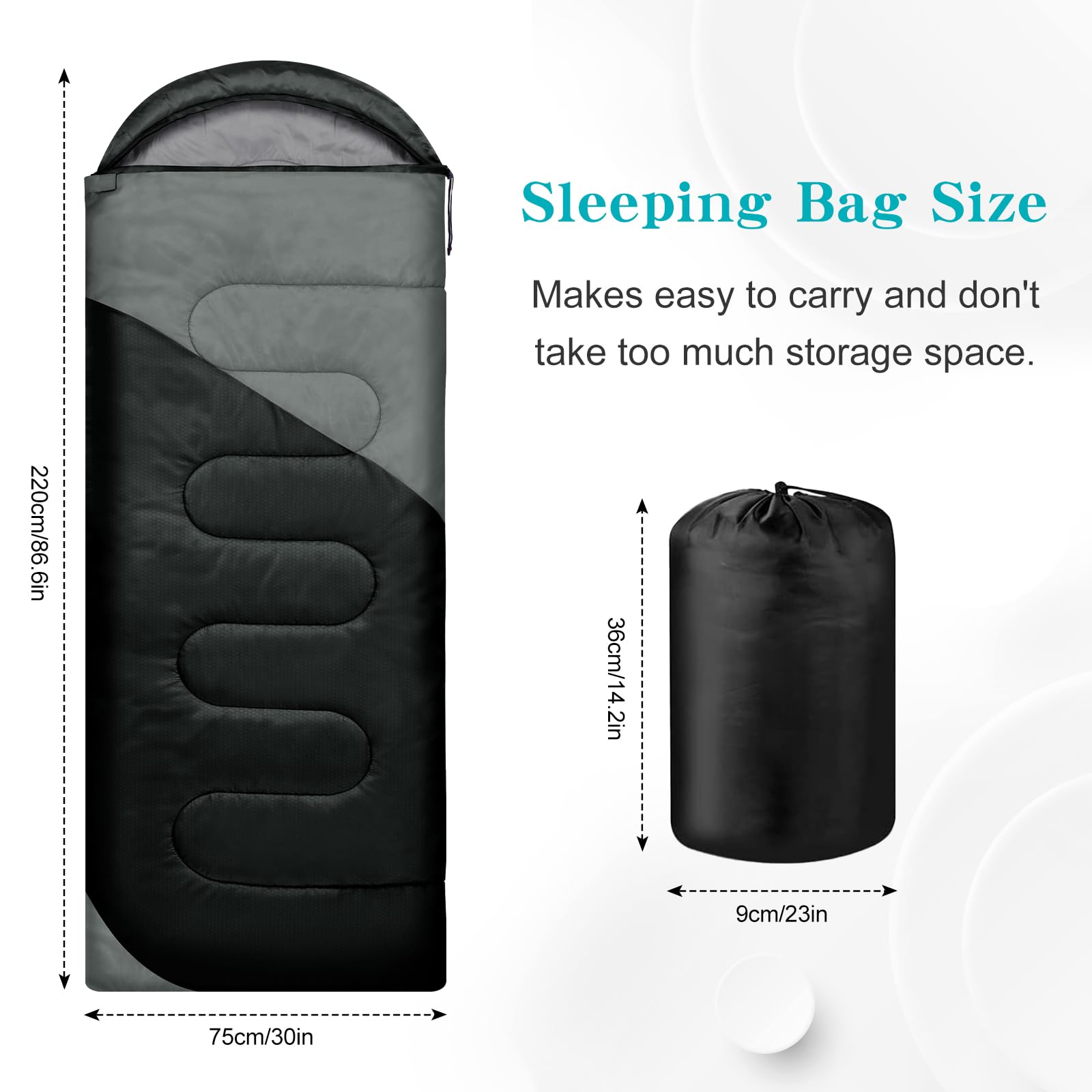 Yarmiene Sacco a Pelo-Sacco a Pelo 4 Stagioni-Adulti e Bambini, Sacco a pelo Compatto Ultraleggero per Campeggio ed Escursionismo,Sacco a Pelo da Campeggio Rettangolare Portatile