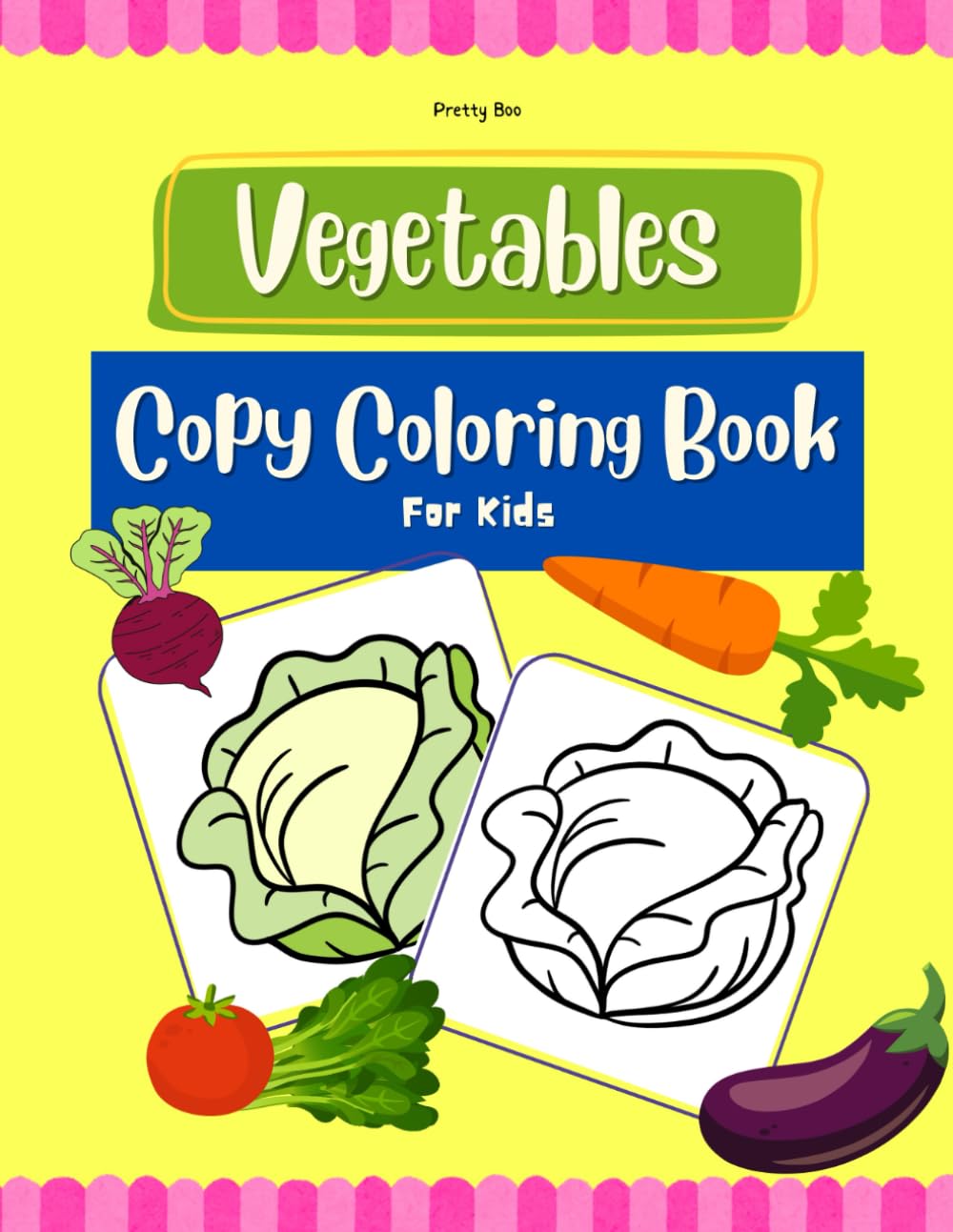 Vegetables Copy Coloring Book for Kids