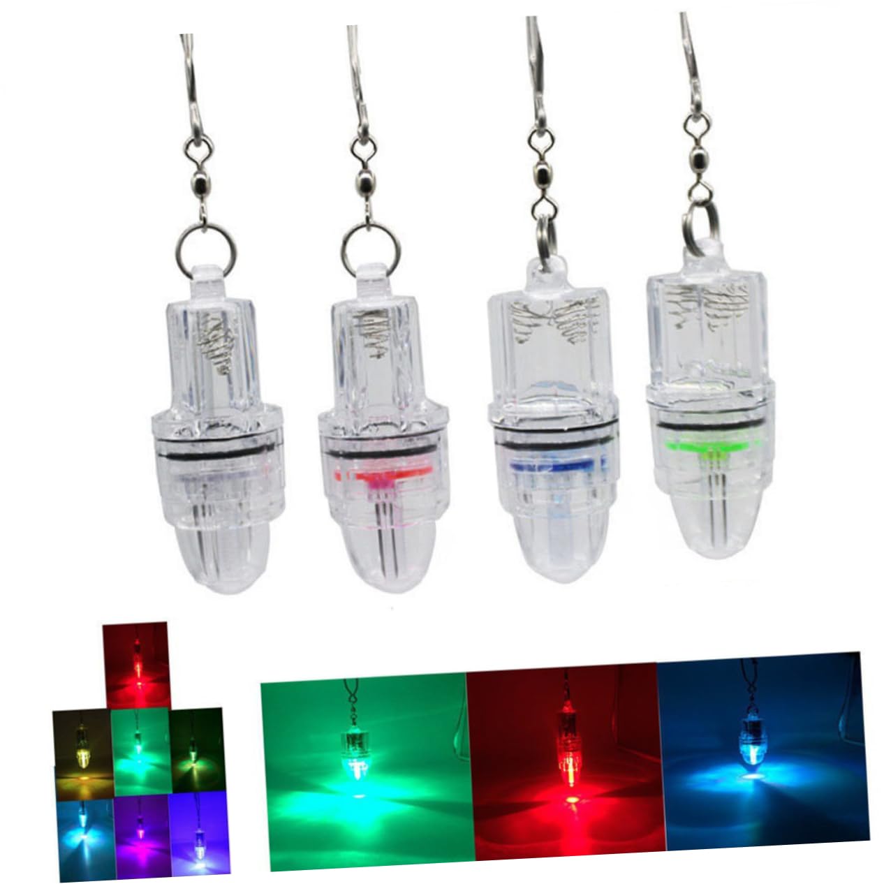 balacoo 3pcs Fish Lure Lights Chain Fishing Lure Underwater Fish Deep Water Fishing