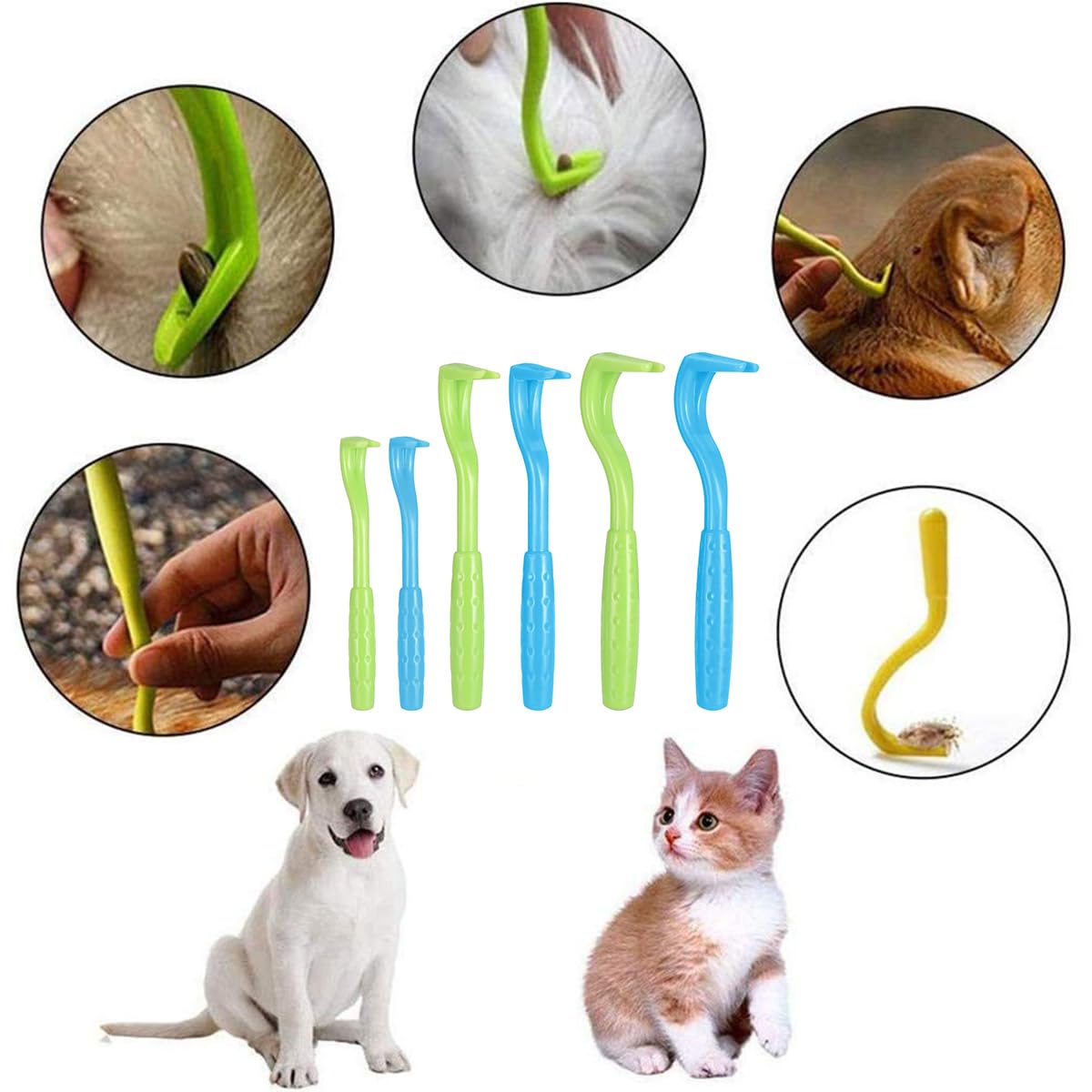 6 PCS Tire Tique Chien Pince à Tiques, Pièges à Tiques, Tire Tique pour Humain - pour Chat Pince à pour Homme, Enfants et Chevaux Anti