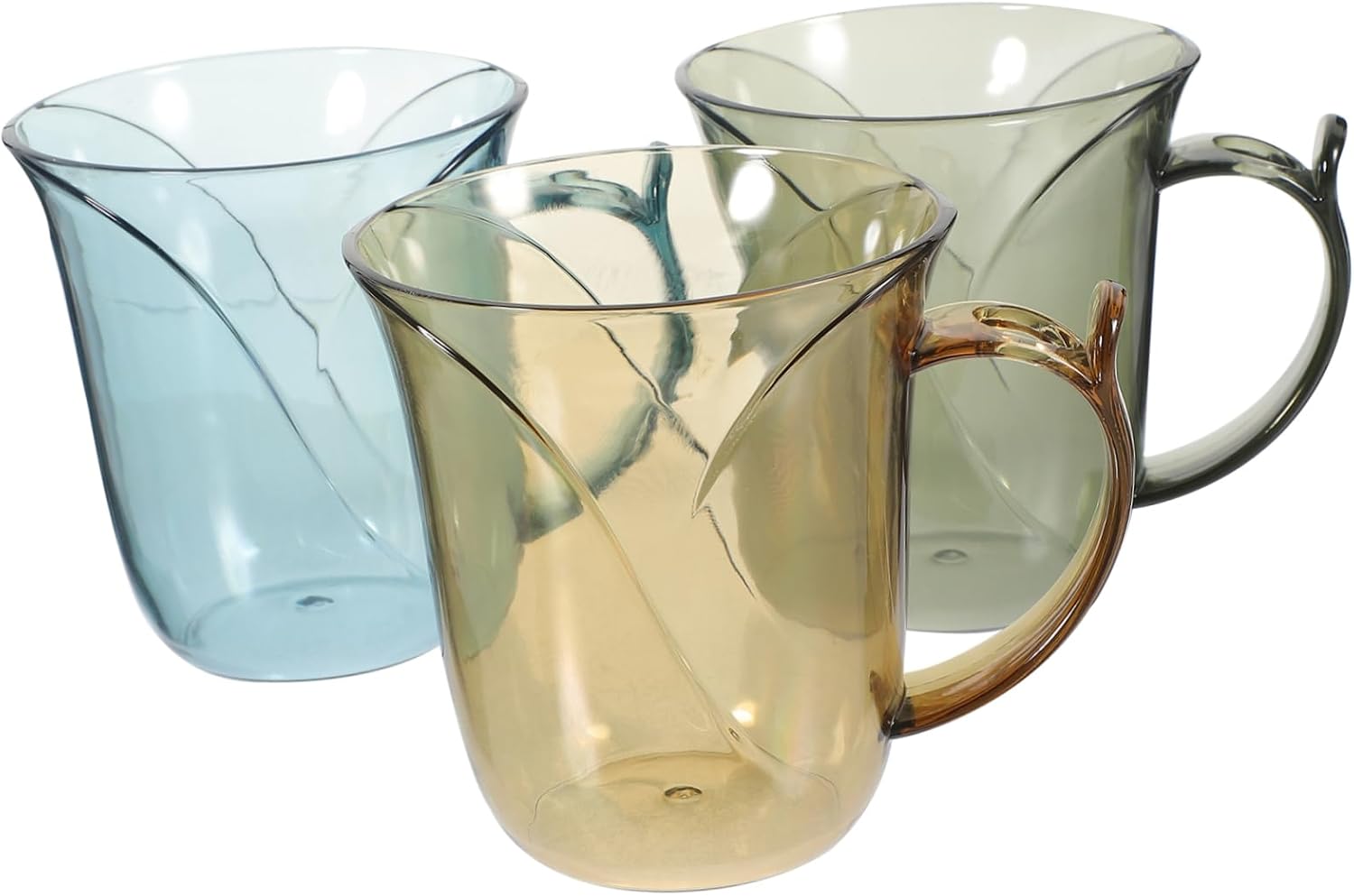 3pcs Transparent Bathroom Mouthwash Cup Reusable Drinking Tumbler Toothbrush Holder for Home Use and Travel Plastic Water Cups