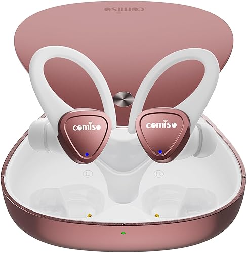 comiso Auriculares inalámbricos E8 con graves intensos, Bluetooth 5.3 integrados ENC y ecualizador activo, control táctil, tiempo de reproducción de