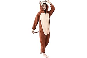 Adult Onesie Monkey Animal Pajamas Sleepwear Cosplay Halloween Costume