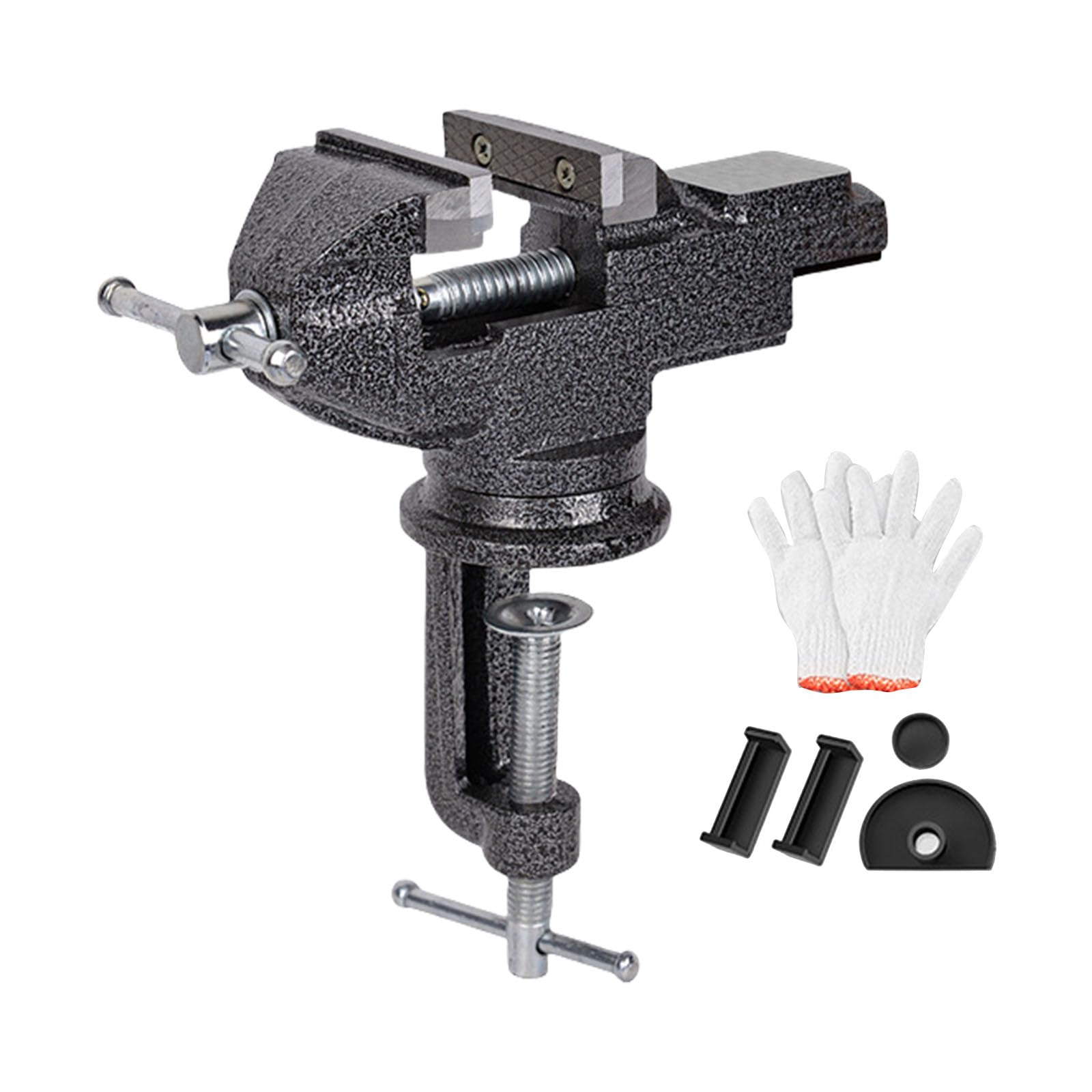 Multipurpose Benches Double Purpose Table Clamp Vise with 360 Degrees Rotating Base for Woodworking Workbench Handcrafting Vise Tool