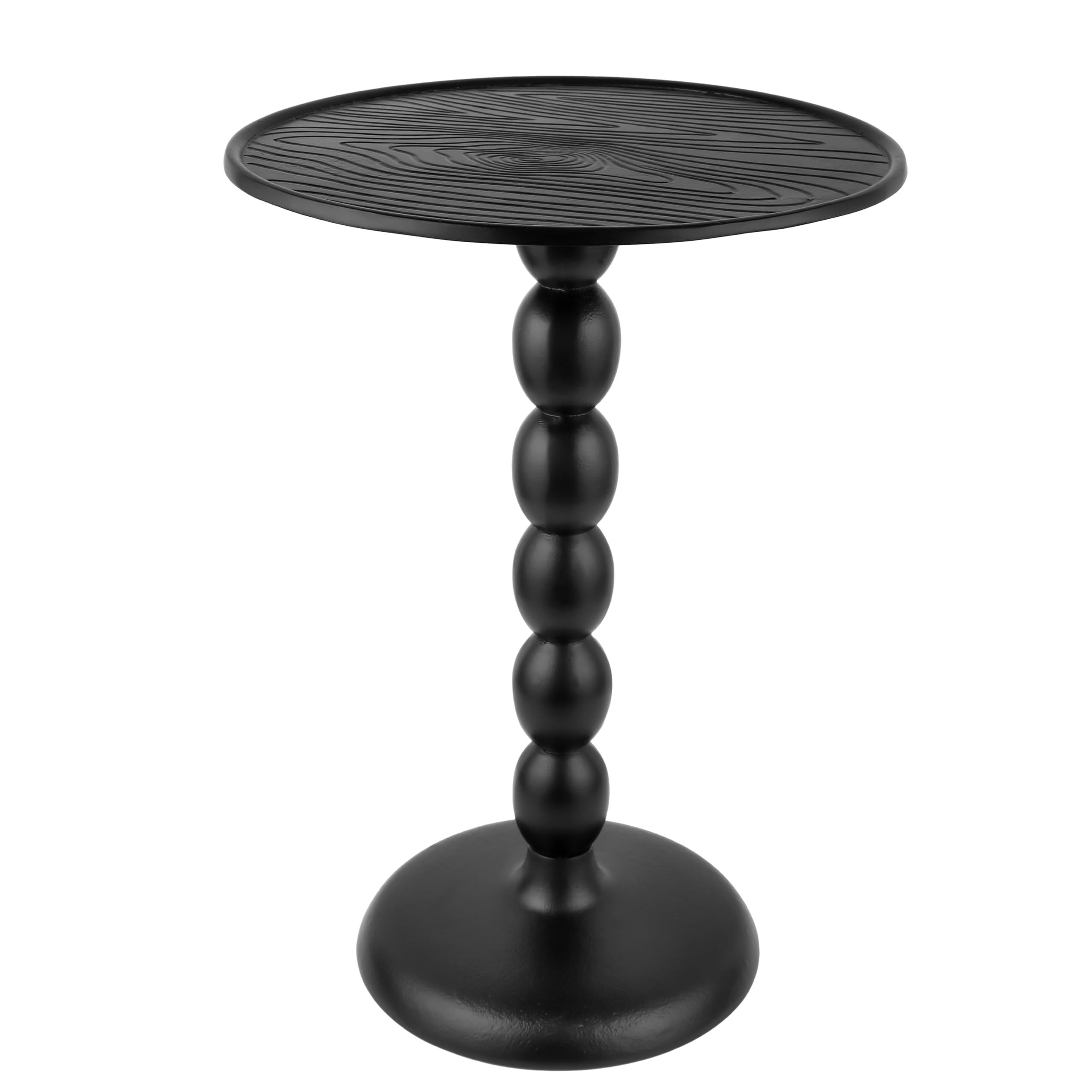 CLEENTABLE Round End Table, Farmhouse Side Table, Black, 21" H x 15" W
