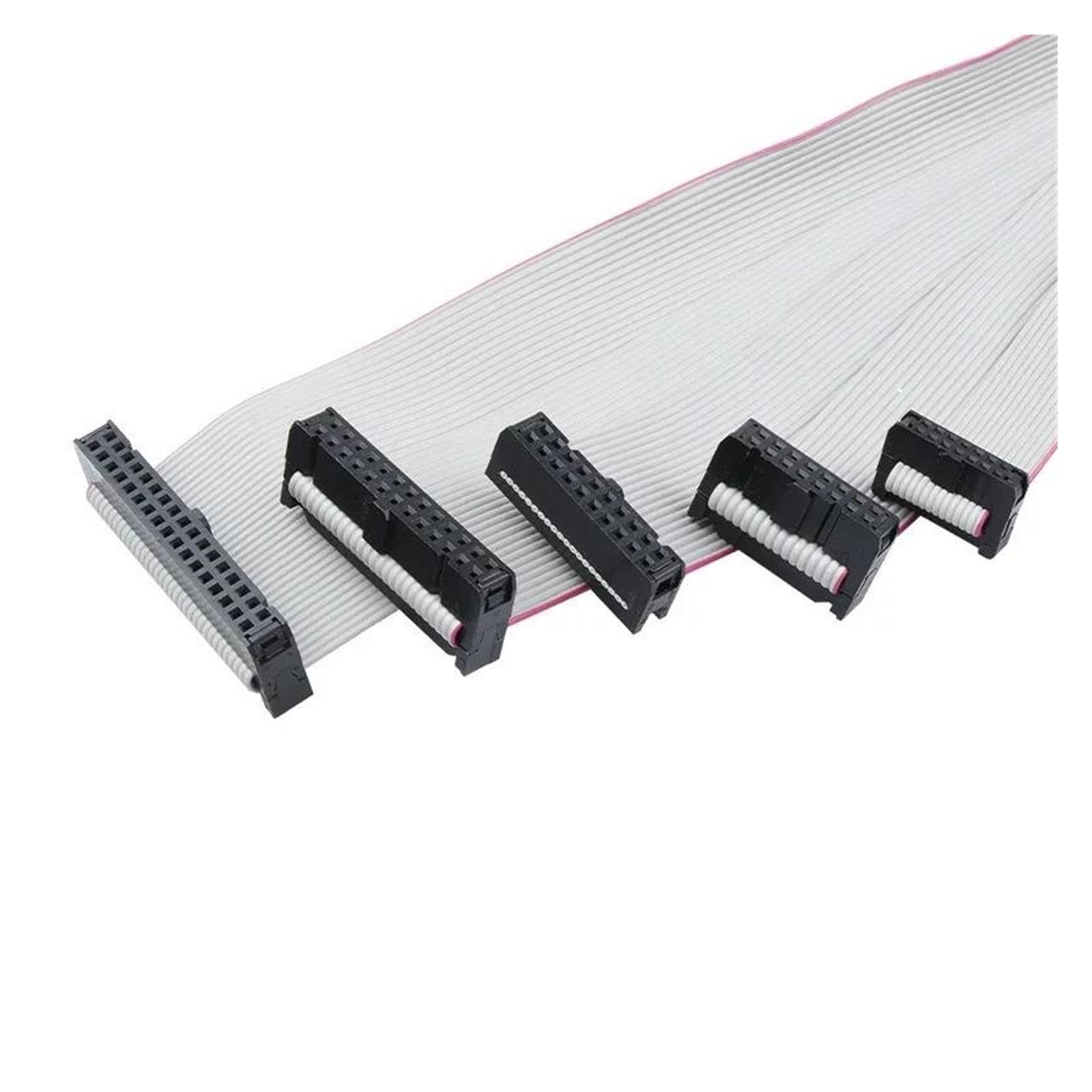 Cavo a nastro piatto grigio 2 pz Passo 2.0mm FC 6/8/10/14/16/18/20/24/26/30/34-60 Spille Cavo Dati A Nastro Piatto Grigio 10/20/30/50-100 cm for DC3 IDC Intestazione Maschio(1m,40P)