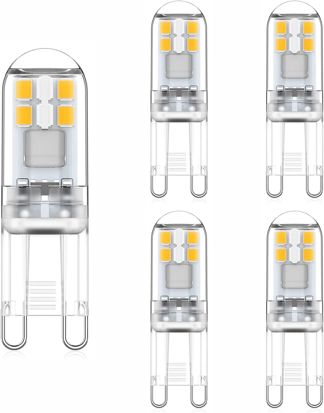 YUIIP 2W G9 LED Bulbs, Replaces 10W 20W Halogen Lamps, 4000K Natural