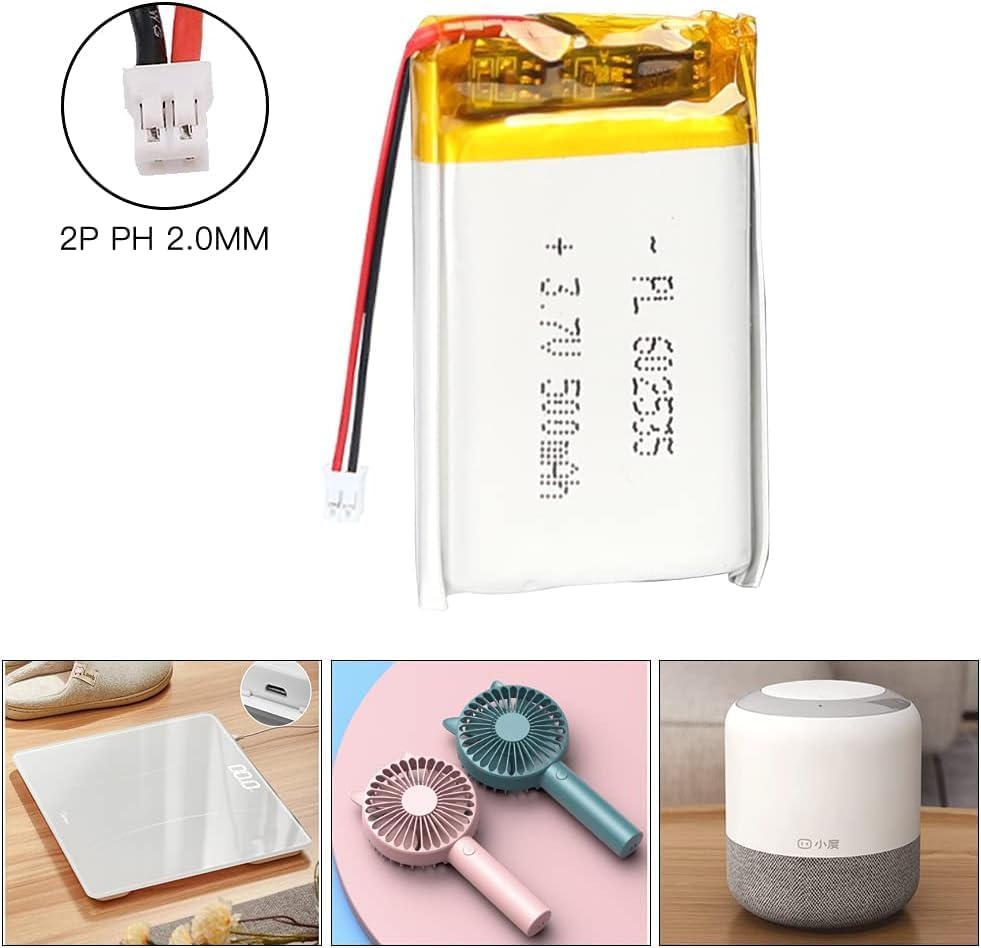 Miniatura 3 de 3.7V 500mAh 602535 Lipo Rechargeable Ion Pack with JST Connector 1pcs