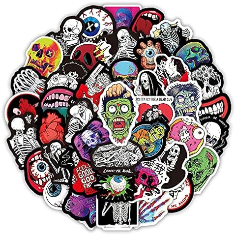 100pcs Waterproof Skull Stickers for Teens and Adults Cover