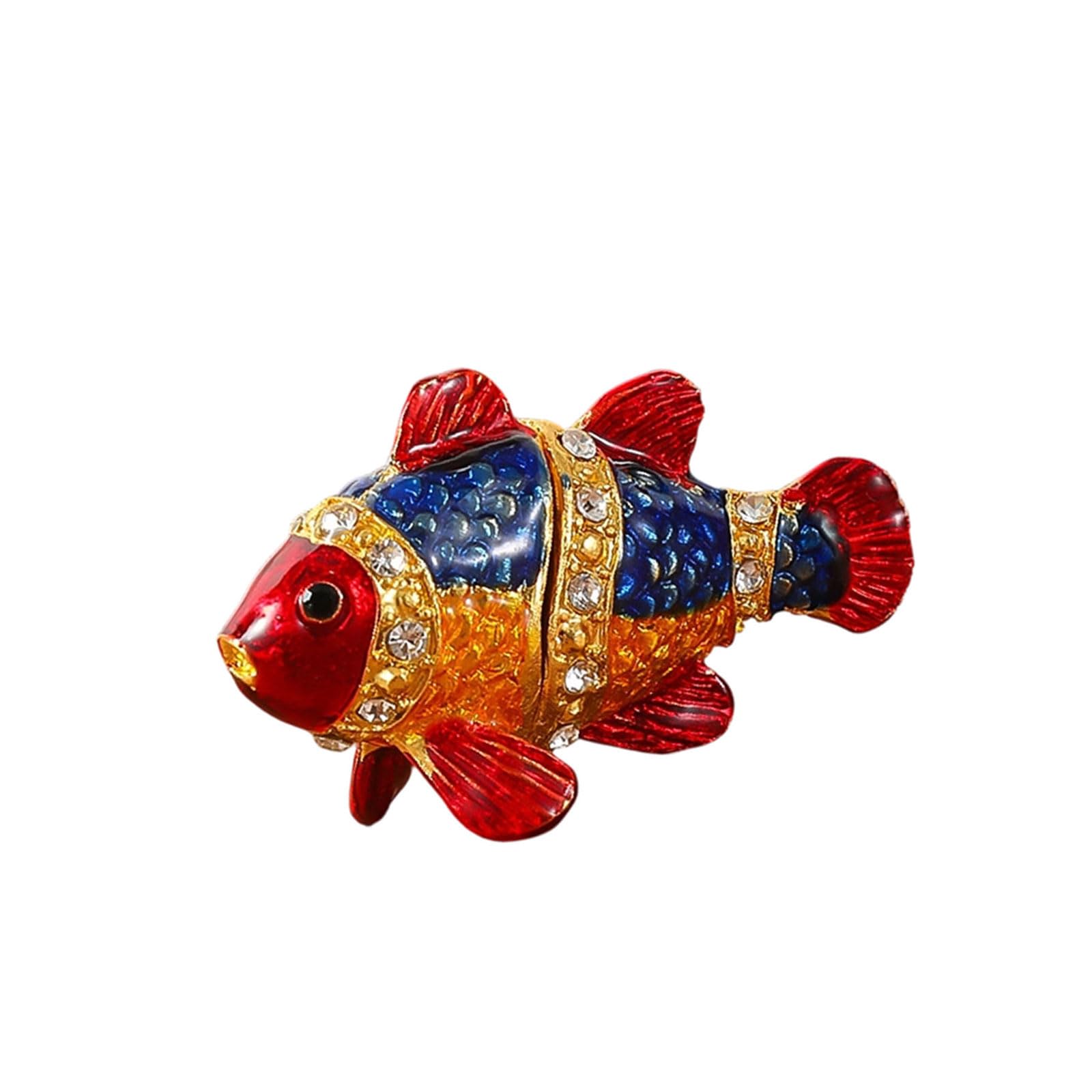 Kaeltsyn Artistic European Styles Fish Shape Jewelry Container for Storing Valuables and Enhancing Interior Fish Jewelry Box