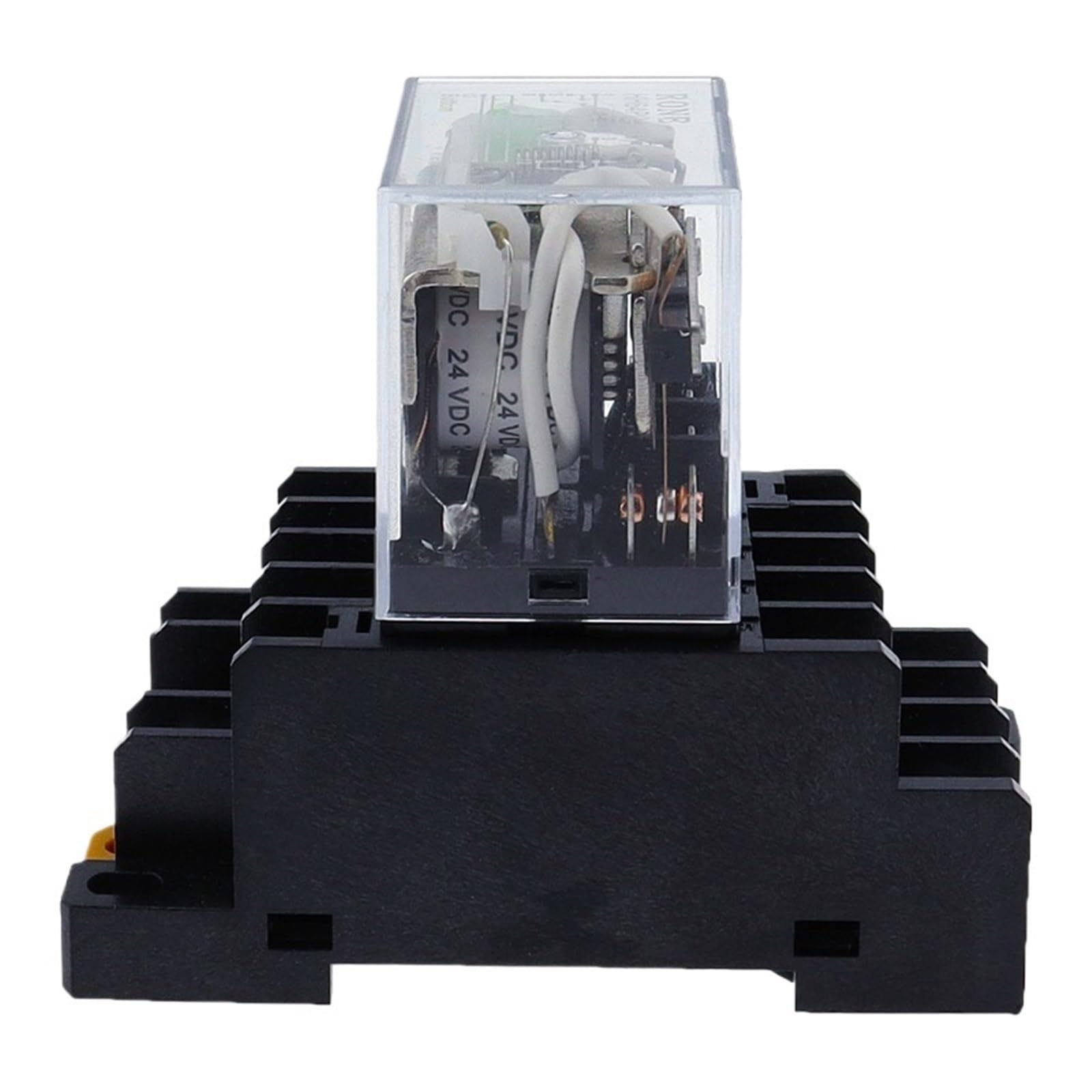 1 juego de relé de potencia LY4NJ HH64P CA 110 V, 220 V, 12 V, 24 V, 14 pines, 10 A, contacto plateado, bobina 4PDT con base de zócalo PTF14A(AC,12V)