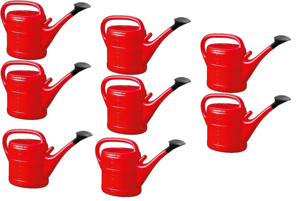 8X Gießkanne 10L ROT + 1x KÜHLSCHRANKMAGNET! Blumenkanne Kunststoff für groß & klein Garten & Zimmerpflanzen Gießkannen Gieskanne Gieskannen Giesskanne 10 Liter Watering Can Gieskannen10Liter lr