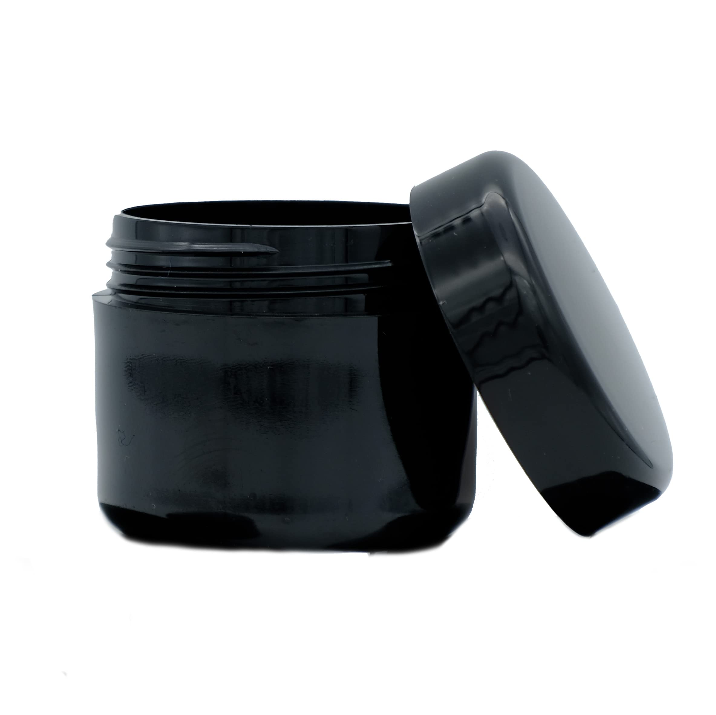 1 x 20ml Empty Black Plastic Cosmetic Jar Refillable (UV Gel/Travel Container/Make Up/Samples/Cream Pots/Nail Art)