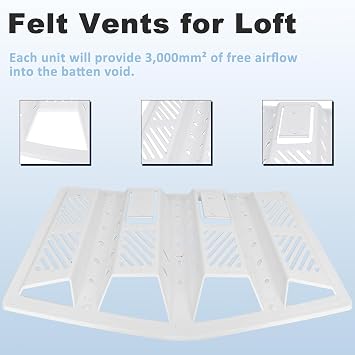 12 x Felt Lap Vents, Loft Vents for Condensation, Roof Ventilation Lap Vents, Felt Lap Vents Prevents Loft Roof Condensation, Keep Attic Space Ventilation Airflow