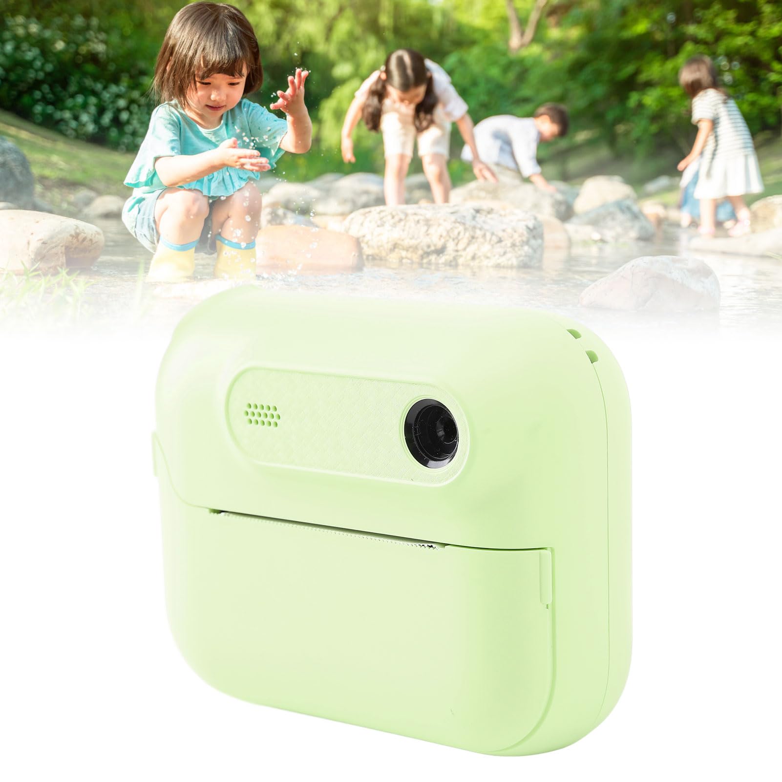 Instant Print Digital Camera 48MP with 1080p HD, 6X Zoom, DIY Black and White Printing, MP3 Player, Games, Cute Camera for Children's Birthday or Christmas (Green)-picture-22