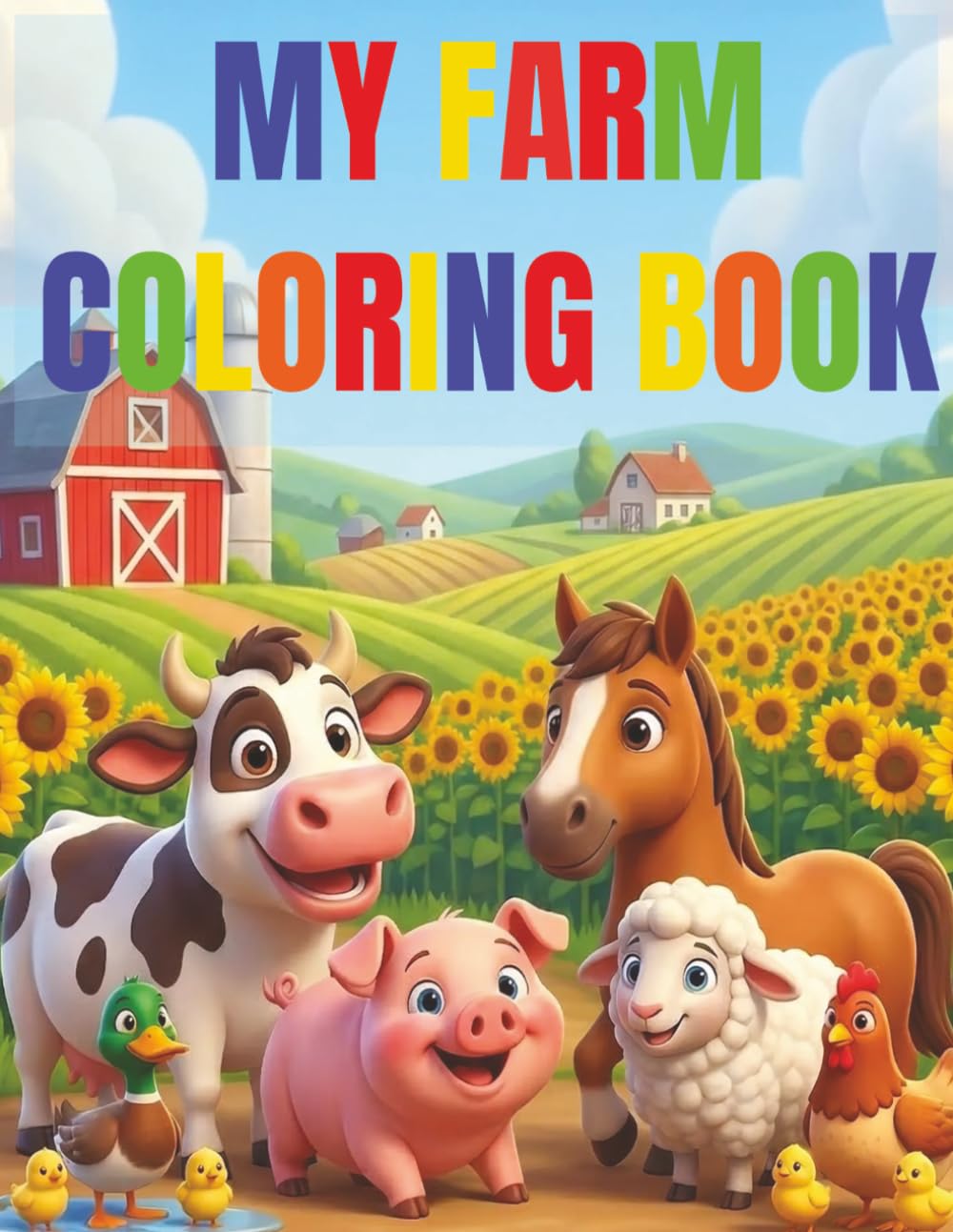 My Farm Coloring Book: Fun Farm Animals & Country Scenes Coloring Book for Kids Ages 3-8 | 100 pages | Fun for kids |Provides screen-free relaxing fun