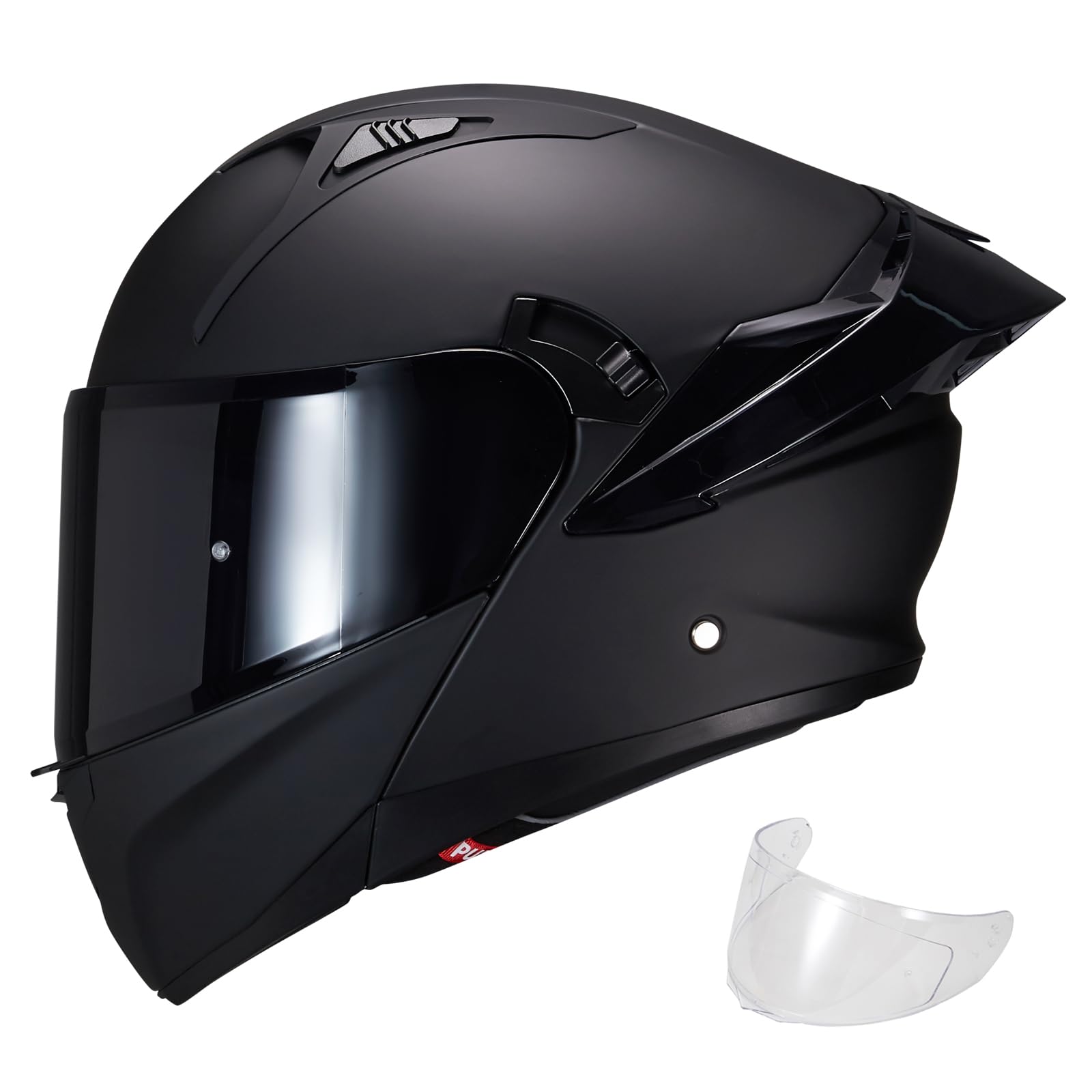 JQF Gear Modular Motorcycle Helmet Dual Visor Flip Up Full Face Helmets SJ-809 DOT Approved for Adults Men Women (SJ-809 Matte Black, XXL)