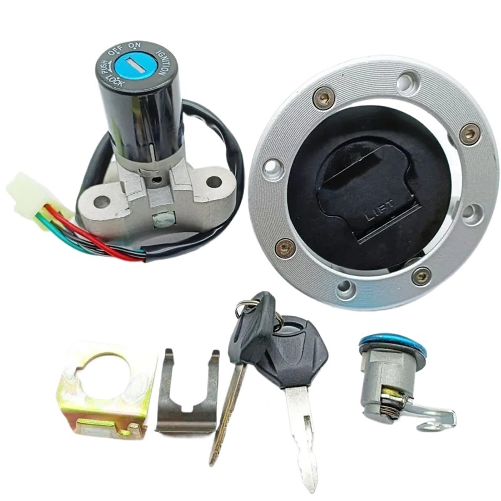 Moto Chiave Accensione Compatibile Con Suzuki Per GS500 2001-2012 Set Di Interruttori Di Accensione Per Motociclette Set Di Chiavi Di Blocco Per Interruttore Di Avviamento A Barilotto