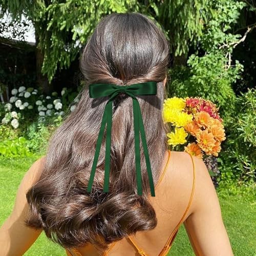 Pinzas de moño para cabello set 6 piezas color verde miniatura 4
