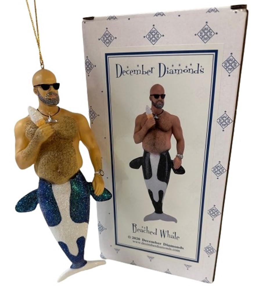December Diamonds 55-55447 Merman Ornament Beached Whale Blue