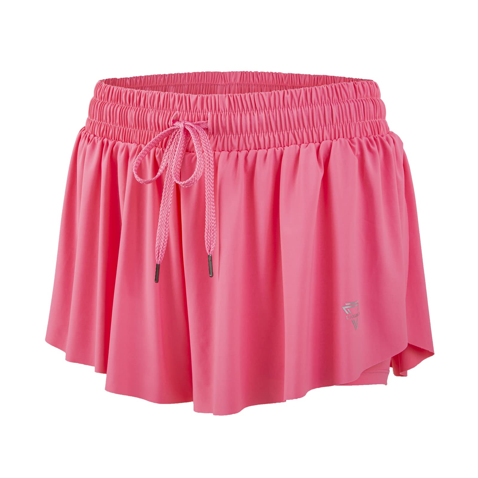 2 in 1 Flowy Running Shorts for Women Gym Yoga Athletic Womens Workout Biker Spandex Lounge Sweat Skirt Summer-image-44