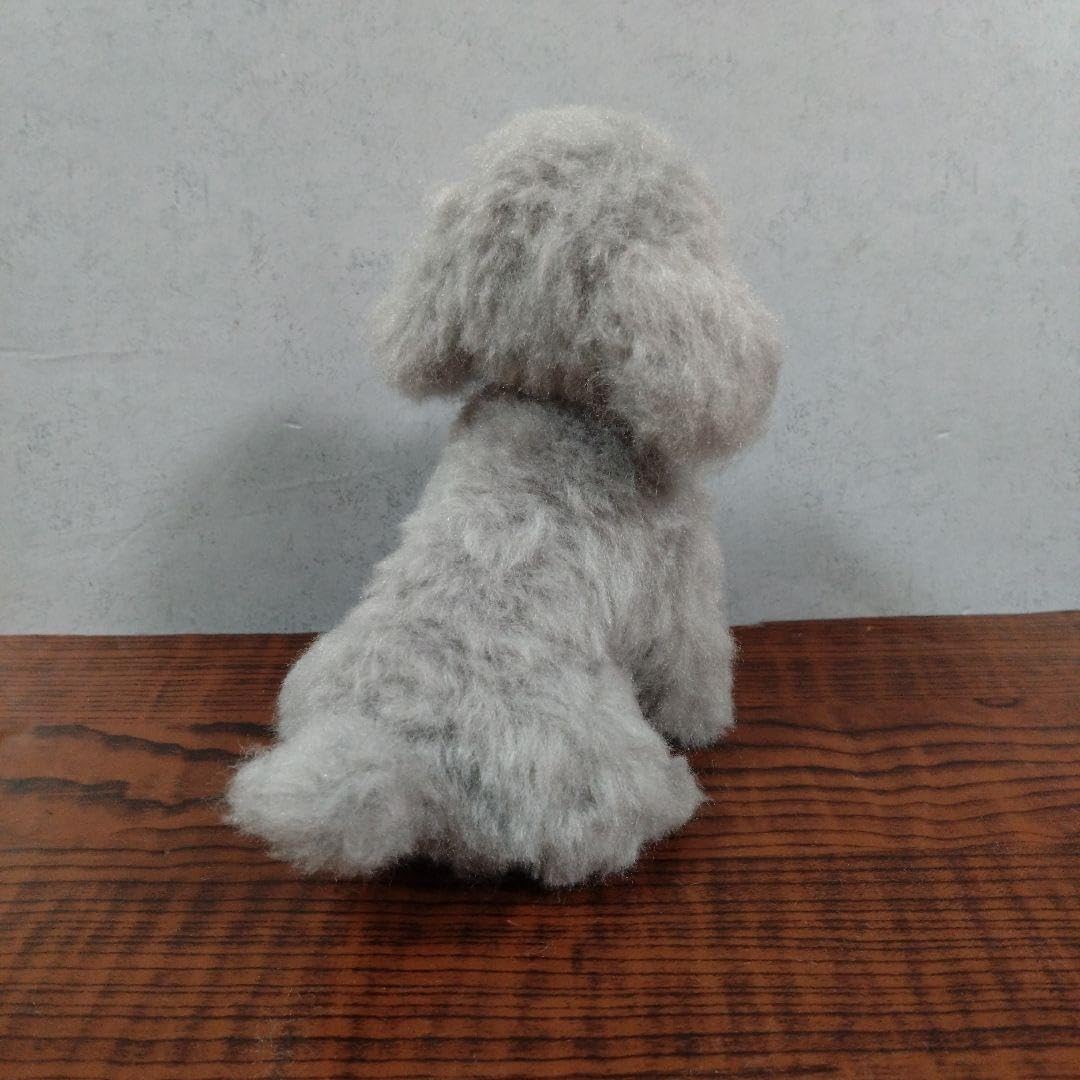 羊毛フェルト＋毛糸 トイプードル 犬 置物 犬 置物 トイプードル