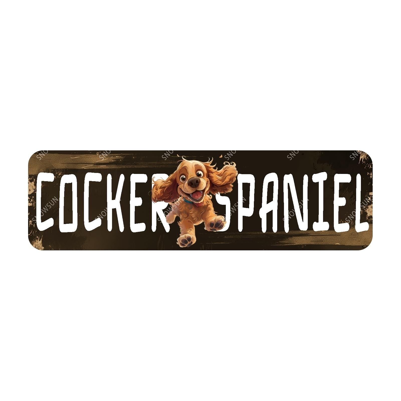 Funny Dog Cocker Spaniel Dog Street Tin Sign Wall Decor for Home Farmhouse Bar Cafe Fence Yard 4x16 Inch