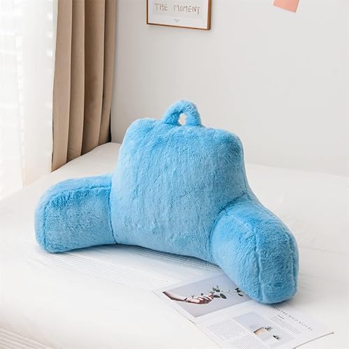 Miniatura 9 de Holawakaka Almohada grande de piel sintética con brazos, almohadas de lectura con estampado de vaca peluda, perfectas para adultos, hombres,