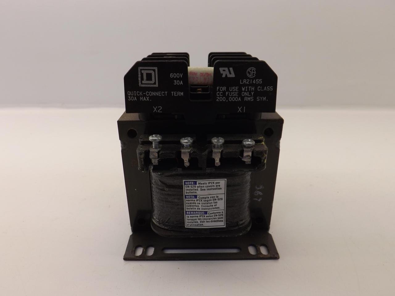 Square D 9070TF200D1 Control Transformer, 200Va, 4.55 In. H