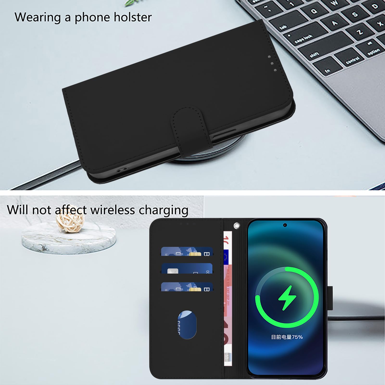 Etui do Samsung Galaxy S20 FE 5G/4G, etui premium ze skóry PU, otwory na karty; etui na portfel, odporne na wstrząsy etui ochronne do Samsung S20 FE 5G/4G (czarne)