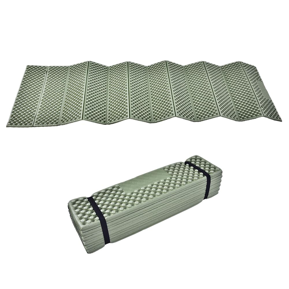 Matelas de Camping Pliable en Mousse IXPE avec Revêtement Aluminium Tapis de Sol Isolant Thermique 185x55x2cm pour Randonnée Trekking et Bivouac Ultra-léger et Imperméable