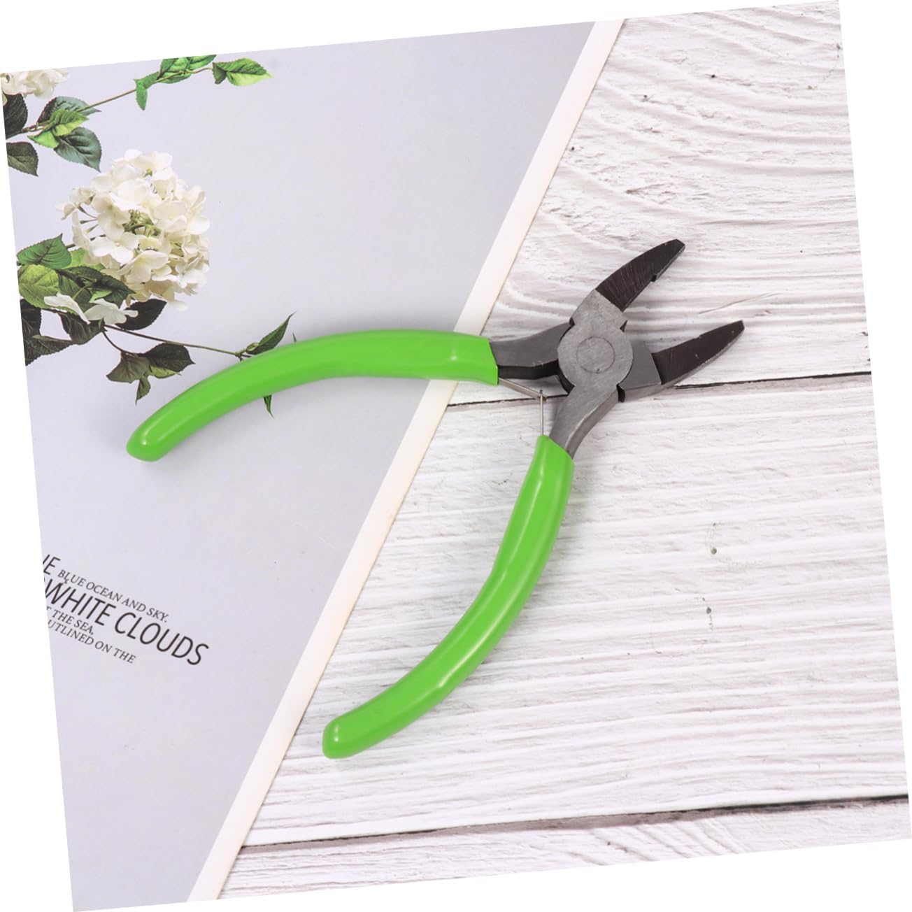 1set Plastic Handle Jewelry Pliers Craft Tools for Jewelry Making Manual Pliers for Beading and Decoration Green
