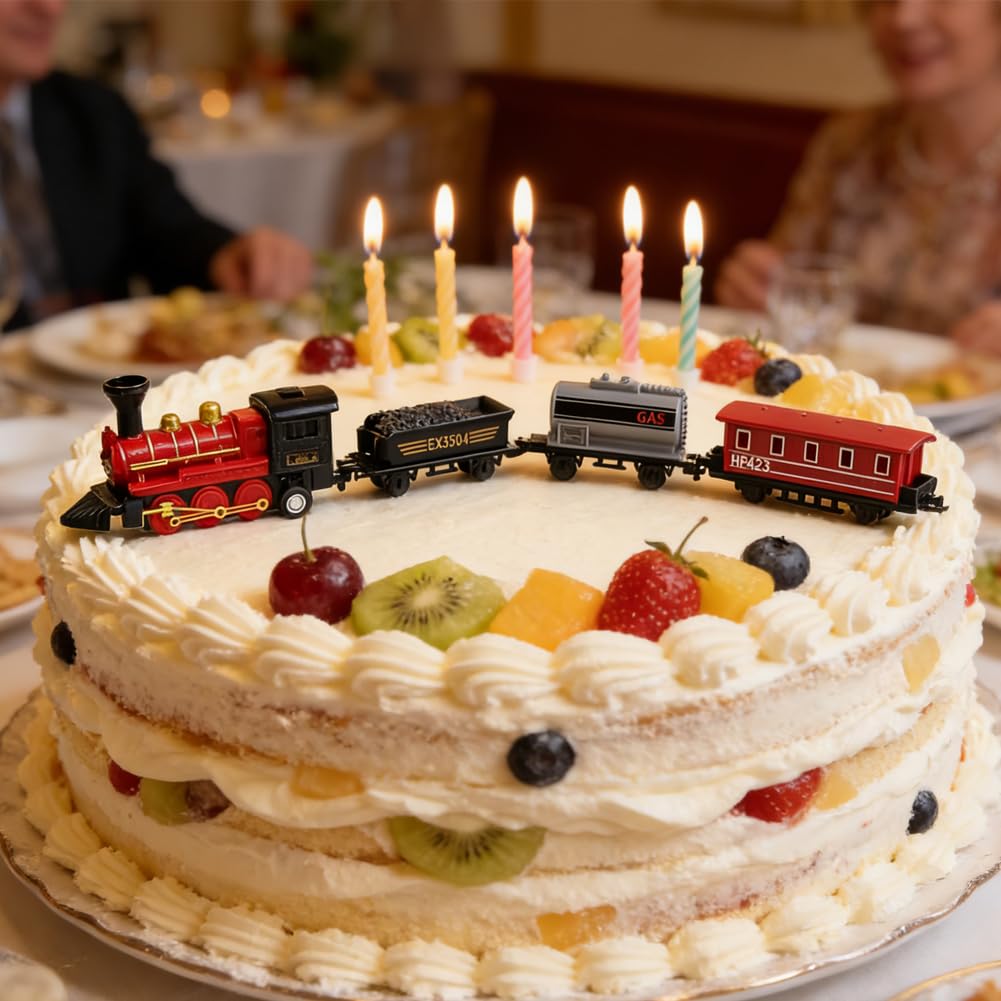 Mini Tren Tráfico - Mini modelo de vapor, Juego retro de vapor, Pequeño adorno de tren creativo, Suministros para Vapor Tema Cumpleaños