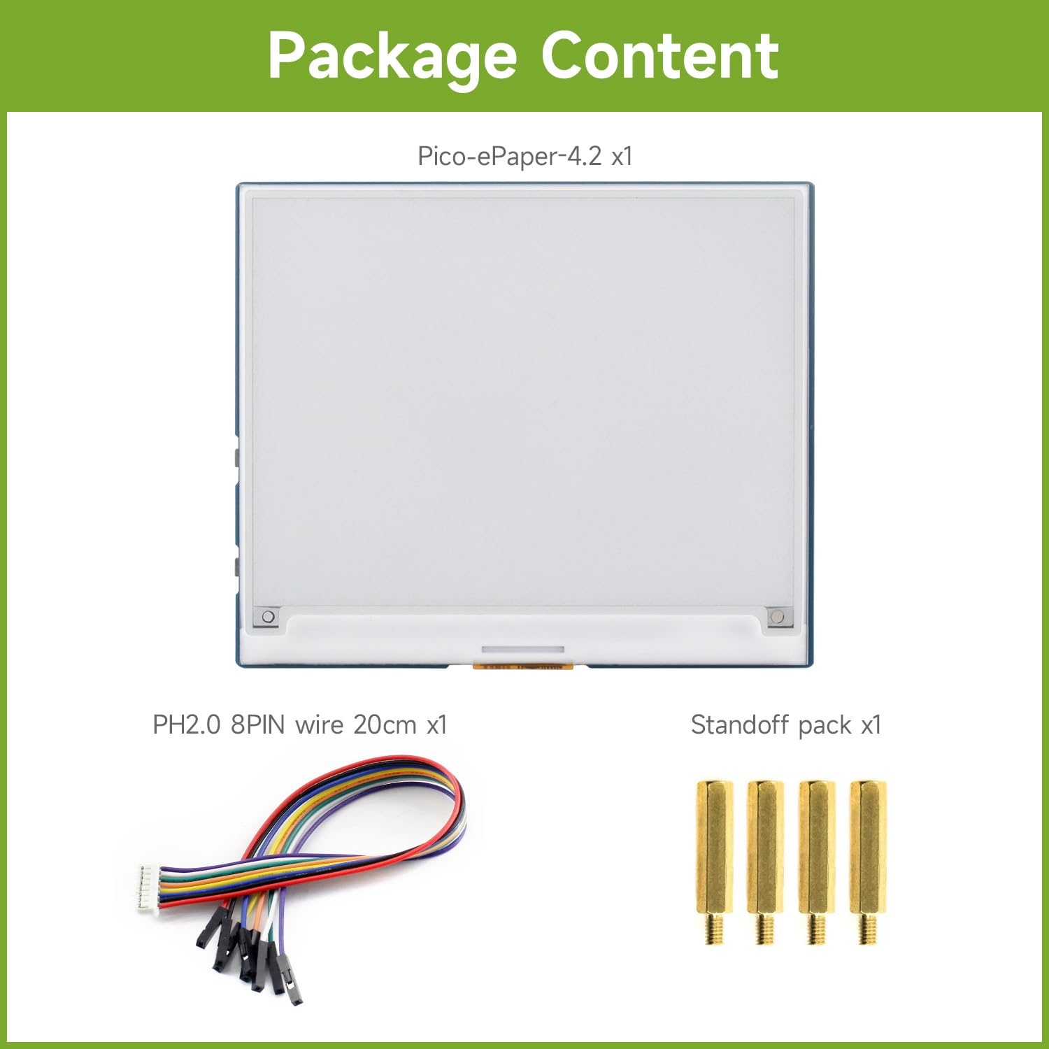 Waveshare 4.2inch E-Paper for Raspberry Pi Pico 400×300 Pixels Black/White E-Ink Display Module with SPI Interface