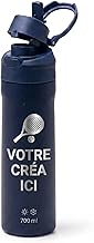 Personalised Navy Water Bottle 750 ml Stainless Steel Engraved with Name, Date & Logo [Sports Bottle]