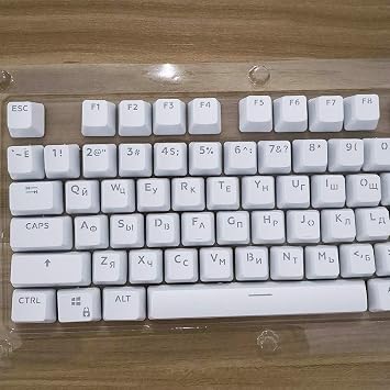 104 Keycaps ABS Russian Translucent Backlight Keycaps for Cherry MX Mechanical Keyboard