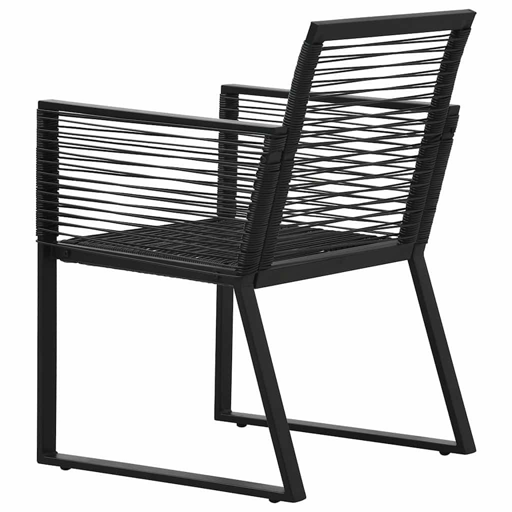 Krzesła ogrodowe 2 szt. czarne PCW rattan