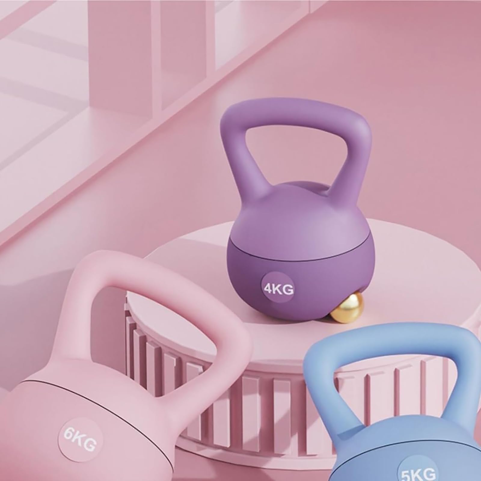 Miękkie Kettlebell, Bezpieczne Odważniki Do Treningu Siłowego, 2/3/4/5/6/8/10kg, Elastyczne Opakowanie Z PVC + Stalowy Piasek, Matowy Uchwyt/wygoda Antypoślizgowa,5kg,D