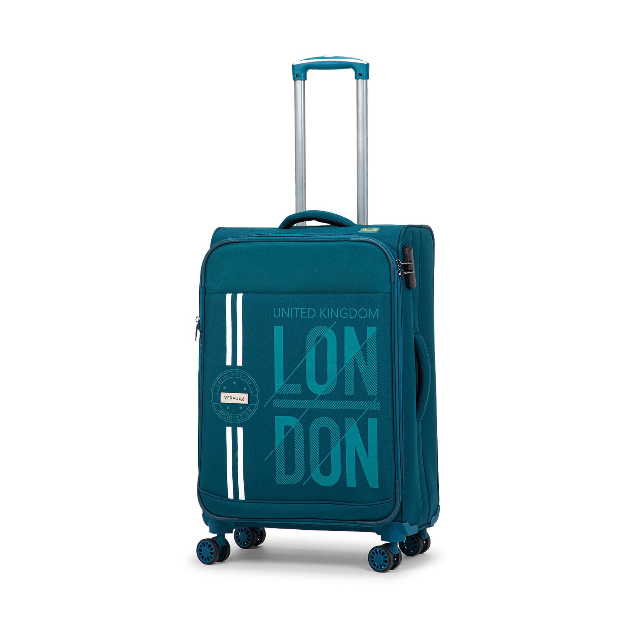 V Lite - Moscow 24"/70 cms Forest Green Medium Check-in Softside Trolley Bag, Expandable Suitcase Travelling Luggage with Anti-Theft Zippers for Men and Women