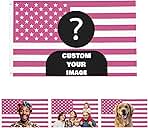 Custom Pink America Flag 3X5 Ft Personalized Flags Design Your Image Funny Tapestry Poster For Decorate Clubs Concerts Bars University Dormitories Living Rooms Bedrooms